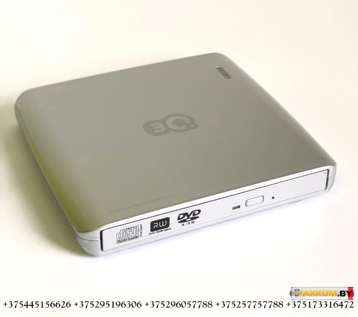 Внешний оптический накопитель CD привод 3Q Slim DVD RW Drive T115U-ES (USB  2.0, серебристый)