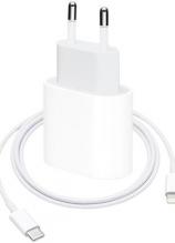 Блок питания зарядное устройство для смартфонов Apple USB-C, 20W MHJE3ZM/A (кабель USB-C - Lightning 1м в комплекте)